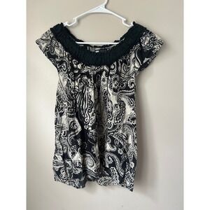 VTG Carole Little  Ruffle Top XL Linen Blend Whimsigoth Feminine IndieSleeze